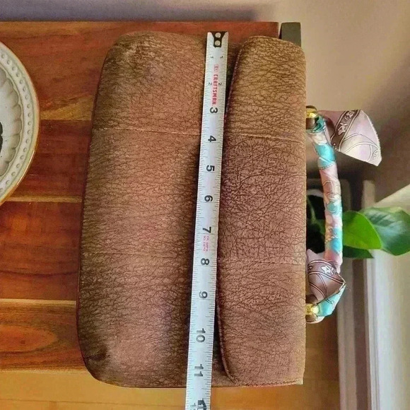 Rare Find Vintage TOHPO Brown Leather/Suede Bag Snap Button / Zip - Picture 10 of 10